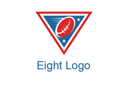 star and football in triangle sports logo