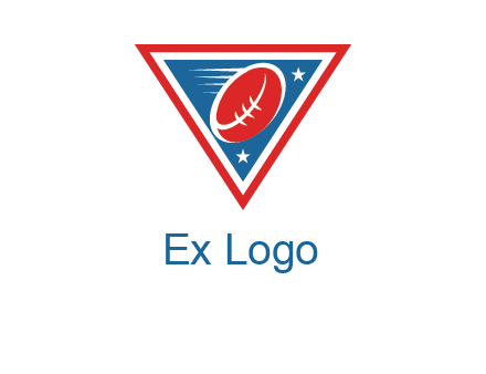 star and football in triangle sports logo