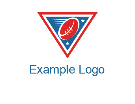 star and football in triangle sports logo