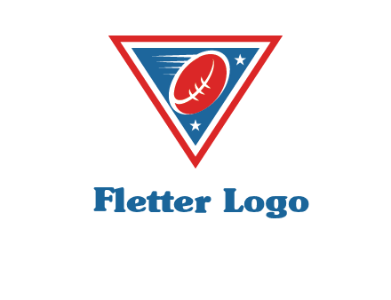 star and football in triangle sports logo