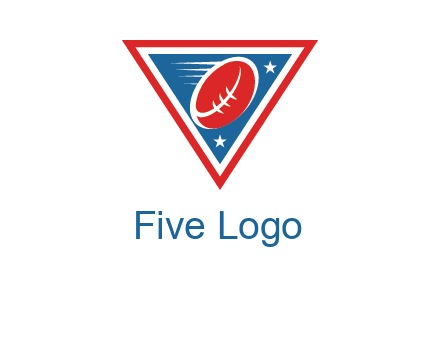 star and football in triangle sports logo