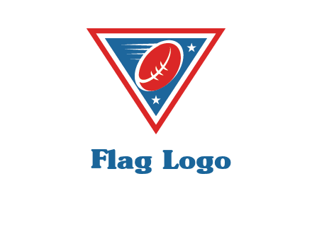 star and football in triangle sports logo