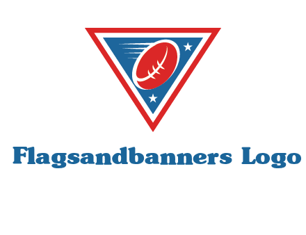 star and football in triangle sports logo
