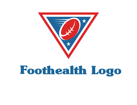 star and football in triangle sports logo