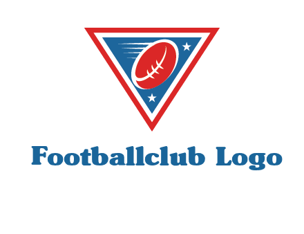 star and football in triangle sports logo