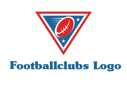 star and football in triangle sports logo