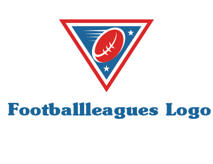 star and football in triangle sports logo