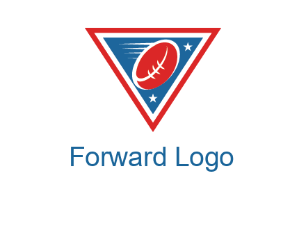 star and football in triangle sports logo