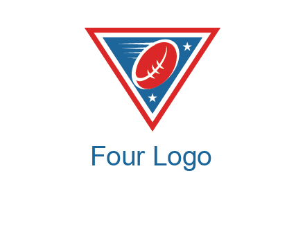 star and football in triangle sports logo