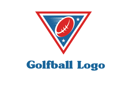 star and football in triangle sports logo