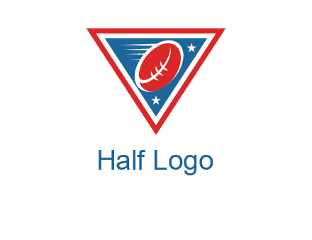 star and football in triangle sports logo