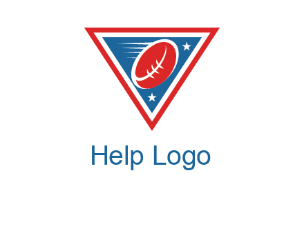 star and football in triangle sports logo