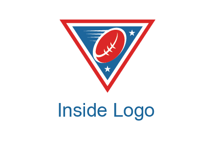 star and football in triangle sports logo