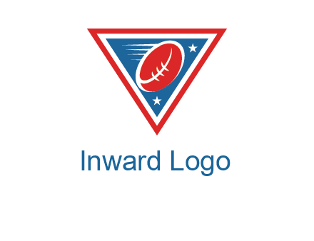 star and football in triangle sports logo