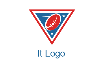 star and football in triangle sports logo