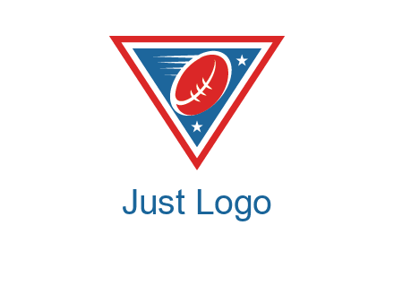 star and football in triangle sports logo