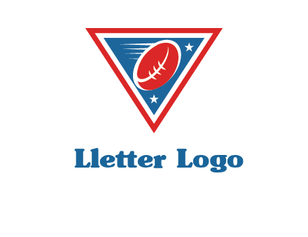 star and football in triangle sports logo