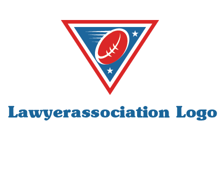 star and football in triangle sports logo