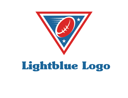 star and football in triangle sports logo