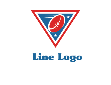 star and football in triangle sports logo