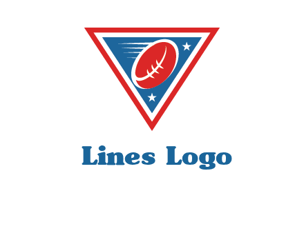 star and football in triangle sports logo