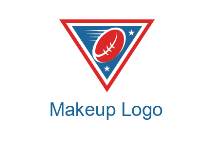 star and football in triangle sports logo