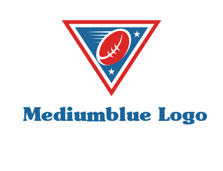 star and football in triangle sports logo