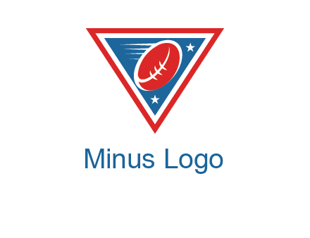 star and football in triangle sports logo