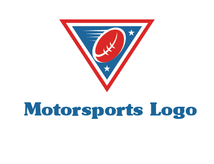 star and football in triangle sports logo