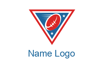 star and football in triangle sports logo