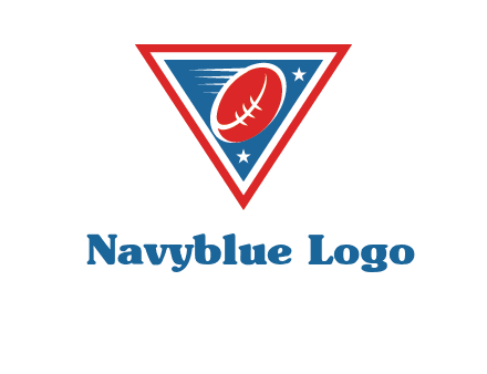 star and football in triangle sports logo