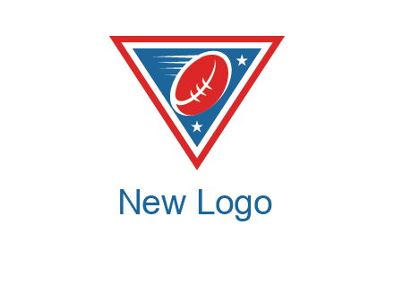 star and football in triangle sports logo