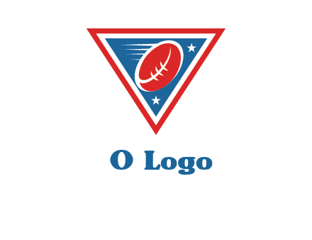 star and football in triangle sports logo