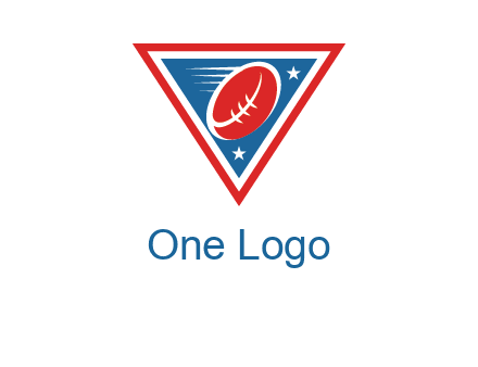 star and football in triangle sports logo