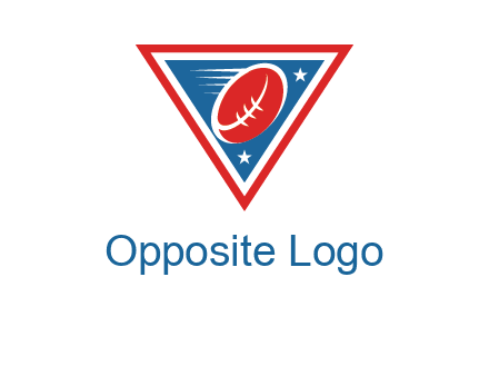 star and football in triangle sports logo