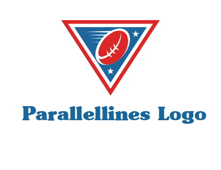 star and football in triangle sports logo
