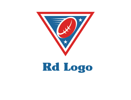star and football in triangle sports logo