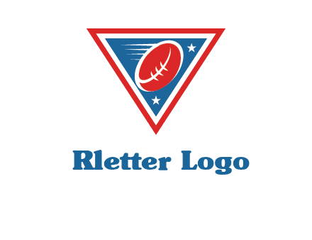 star and football in triangle sports logo