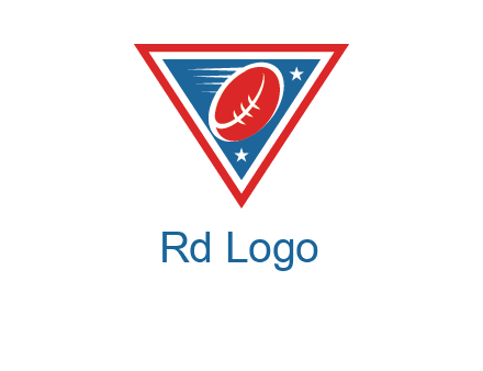 star and football in triangle sports logo