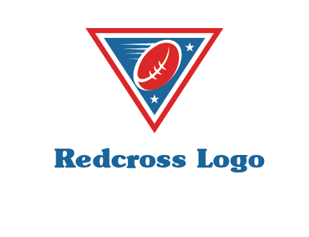 star and football in triangle sports logo