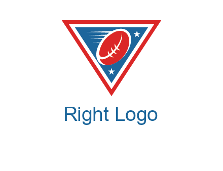 star and football in triangle sports logo