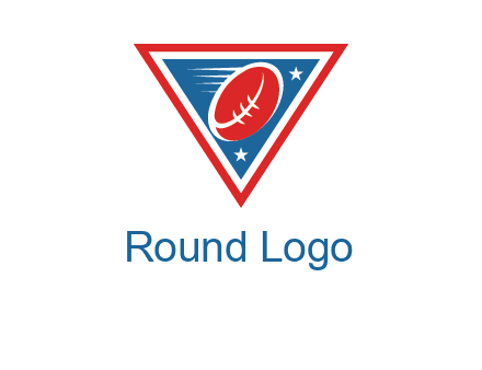 star and football in triangle sports logo