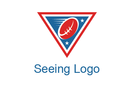 star and football in triangle sports logo