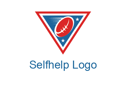 star and football in triangle sports logo