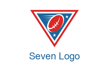 star and football in triangle sports logo