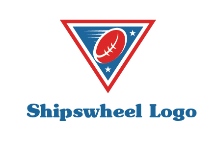 star and football in triangle sports logo