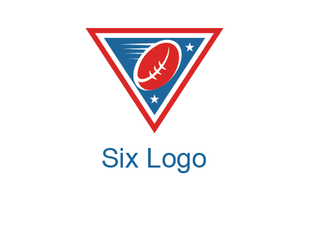 star and football in triangle sports logo