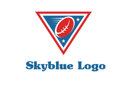 star and football in triangle sports logo