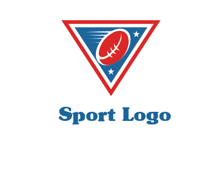 star and football in triangle sports logo