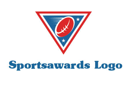 star and football in triangle sports logo